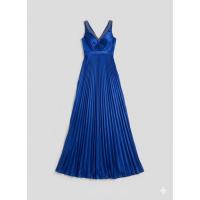 ราคา เดรสยาวสีน้ำเงิน Royal Blue อัดพลีททั้งตัว ดีเทลคอ V ปักเลื่อมสุดหรู (Size M) (45306062174)