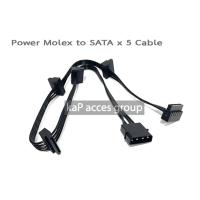 ราคา สาย Power Molex 4pin to SATA Power x 5 หัวเสียบ ฮาร์ดดิส บิทคอยน์ สายขุด HDD ssd pc ยาว 60 ซม. (13435920226)