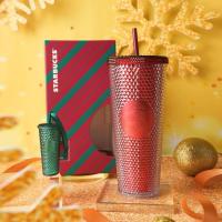 ราคา Starbucks Bling GiftSet Holiday (Red Bling Coldcup พวงกุญแจเครื่องประดับ) (50556136610)