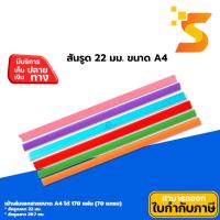 ราคา สันรูดเข้าเล่ม หนา 22 มม. ขนาด A4 คละสี โหลละ (24827750689)