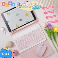 ราคา เซ็ท Smartcase Keyboard เคสป้องกันแม่เหล็ก+เมาส์บลูทูธยูเอสบี +Stylus Pen(IOS Android Window)+Bluetooth แป้นพิมพ์ภาษาไทย (28073174089)
