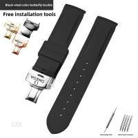 ราคา สีดํา/เงิน/ทอง/Rose Gold หัวเข็มขัดผีเสื้อนาฬิกาสําหรับ Omega Swatch Co-branded Planet Soft Curve Strap 20mm ไม่มี Gap สร้อยข้อมือซิลิโคน (41122385425)