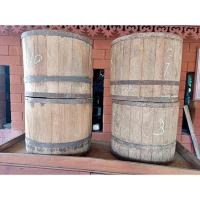 ราคา ถังข้าวสารไม้สักโบราณ ขนาดตวง20ลิตร มีตราครุฑ ถังข้าวสารเก่า (19471456838)