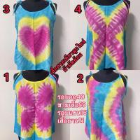 ราคา เสื้อมัดย้อมสายเดี่ยวผูกไหล่สีพาสเทล (23659567871)