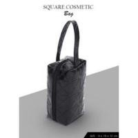 ราคา กระเป๋าใส่เครื่องสำอางทรงสี่เหลี่ยม : สีดำ (389679656)