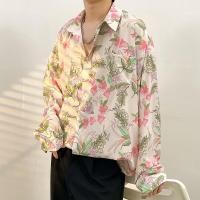ราคา เสื้อแขนยาวลายดอกไม้สไตล์เกาหลีสำหรับผู้ชาย คุณภาพสูง เหมาะสำหรับฤดูร้อน (54758748035)