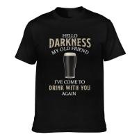ราคา Guiness Hello Darkness My Old Friend Beer Alcohol Bbq Guinness Mens Casual T-Shirts (57457937538)