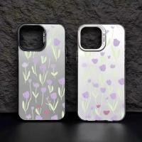 ราคา เคสไอโฟน11 สีดำหรูหราซิลิโคนแข็งกรณีโทรศัพท์ for IPhone13 15 7Plus 14 12 11Pro MAX 8 6 7 6S Plusดอกไม้สีม่วง (28272011849)