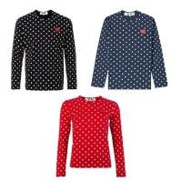ราคา ♞,♘,♙,พร้อมส่ง Play Comme des garcons เสื้อกอม ของแท้ ช็อปญี่ปุ่น100% ลายจุด Dot Red// Dot black// (27737661080)