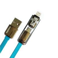 ราคา Remax สายชาร์จ Transform 2 In 1 USB For IPhone & Android (Blue) (553686409)