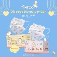 ราคา พร้อมส่ง Intco cute mask แมสผู้ใหญ่ (กล่อง30ชิ้น) หน้ากากอนามัยผู้ใหญ่ หน้ากากลายการ์ตูน แมสแมว (22955330036)