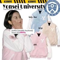 ราคา [netflix สไตล์แฟนรายเดือน]][Yonsei University]แจ็คเก็ต KOREA Varsity (เบบี้บลู, เบบี้ชมพู,เบจ) (25347804039)