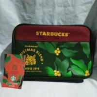 ราคา แท้ Starbucks กระเป๋าใส่เครื่องสำอางค์ ลายสวย จุของได้เยอะ ขนาด23x16 cm (14684107655)