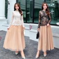 ราคา M10 งานป้าย Widelia@Real Dress เดรสยาวคอแต่งเพชร สำหรับผู้หญิง เสื้อผ้าแฟชั่นผู้หญิง ไซส์ S-XL (42567547769)