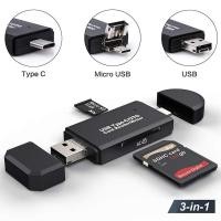 ราคา SD Card Reader USB 2.0 OTG Micro USB Type C Card Reader Lector SD Card ReaderสำหรับMicro SD TF USB Type-C OTG Cardreader (21775828283)