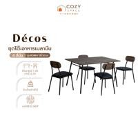 ราคา DECOS ชุดโต๊ะอาหารเมลามีน 4 ที่นั่ง รุ่น RONNY สีน้ำตาล |ZWF| (40022665927)