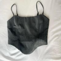 ราคา (พร้อมส่ง ) Bershka เสื้อครอบ สายเดี่ยว มือสอง XS สีเทาสไตล์ ออฟฟิศไซเรน (27882035377)