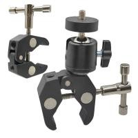 ราคา Super Clamp with 360° Mini Ball Head Quick Release Clamp Bracket Tripod Mount 1/4 Screw Clip for DSLR Action Camera (45056551005)