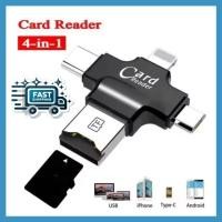 ราคา การ์ดรีดเดอร์ 4 In 1 iOS Micro USB Type-C Micro SD TF Card Reader OTG for Android iPhone PC (11458664891)