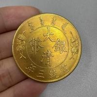 ราคา Da Qing Collection Xuantong สามปีเพลง Gilt หายากหนึ่งหยวนเหรียญทองมังกรโบราณเหรียญต่างประเทศวัตถุคอลเลกชันเหรียญ 4 * 17+-/* YT... & 81205 (51659012637)