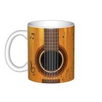 ราคา แก้วกาแฟเซรามิคพร้อมกีตาร์โปร่ง & Music Motif - ของขวัญที่ไม่ซ้ํากันสําหรับแฟนนักกีตาร์ & เพลง (49808143484)