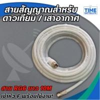 ราคา สายนำสัญญาณดาวเทียมและเสาอากาศดิจิตอล สายRG6 ม้วน 10เมตร(สีขาว) อย่างดี ฟรี หัว F-2หัว (22451973926)