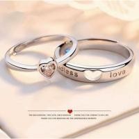 ราคา แหวนคู่รัก 2 ชิ้น สัญญาปรับได้ หัวใจคู่รัก แฟชั่น ความรัก ไม่รู้จบ ของขวัญ (27066118645)