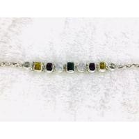 ราคา ข้อมือพลอยหลากสี งานส่งออก ตัวเรือนเงินแท้ (6248452309)