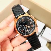 ราคา นาฬิกา Guess W1000G4 Summit Chronograph Black Dial Black Leather Men's Watch ของแท้ (2539072942)