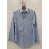 ราคา เสื้อเชิ้ต แบรนด์ARMANI COLLEZIONIของแท้ มือสอง สีฟ้าตัดลายตารางสีขาวเล็กๆ (มีตำหนิ) (40711366358)