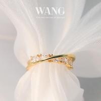 ราคา Wj แหวนชุบทอง 18k ประดับเพทาย ทรงเรขาคณิต เครื่องประดับสตรี (11071360370)