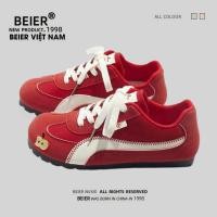 ราคา BEIER AUD 100% รองเท้าผ้าใบผู้หญิง Beier รองเท้าผ้าใบสีแดงน่ารัก (41108820914)