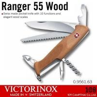 ราคา มีดพับอเนกประสงค์ VICTORINOX แท้รุ่น Ranger 55 Wood มีดพับแก้มไม้วอลนัทแท้ 10 Functions MADE IN SWITZERLAND (25602935916)