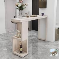 ราคา บาร์เคาน์เตอร์โต๊ะบาร์ตารางที่มีการจัดเก็บ Meja บาร์เคาน์เตอร์ยาวสีขาวบ้านครัวระเบียงโต๊ะกาแฟ (24146147410)