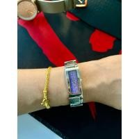 ราคา นาฬิกาข้อมือผู้หญิงแฟชั่น**มือสอง**DKNYหน้าปัดสีฟ้าเทอร์คอยส์ (24957143913)