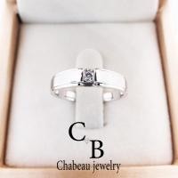 ราคา แหวนเพชร ตัวเรือนเงินแท้ ชุปทองคำขาว 18K เพชรMoissanite 10 ตัง (22460749144)