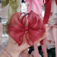 ราคา ยางมัดผมโบว์ผ้าชีฟองสีแดง (51056128360)