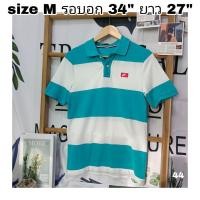 ราคา j44เสื้อโปโลคอปก ลายทาง แบรนด์ nike size m "รอบอก 34" มือสองสภาพดี (12299843653)