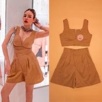ราคา ชุดset 2 ชิ้น เสื้อ+กางเกง มือ1 ป้ายห้อย งานป้าย Vora size l ราคา 429฿ (2953890182)