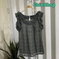 ราคา เสื้อลายดอกซีทรูมือสอง แขนกุด อก 42 สาวอวบ (7854616687)