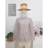 ราคา เสื้อเชิ้ต ผ้าลินินแท้100% เสื้อมือสอง Hazzys (47006361918)