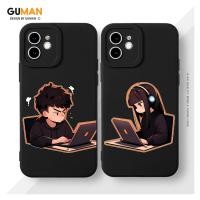 ราคา GUMAN เคสคู่ เคสไอโฟน คู่รัก กันกระแทกซิลิโคนนุ่มการ์ตูนน่ารักตลก เคสโทรศัพท์ สีดำ Compatible for iPhone 16 15 14 13 12 11 Pro Max SE 2020 X XR XS 8 7 6 6S Plus พลัส XYM2397 (23475101157)