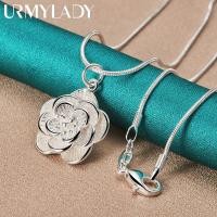 ราคา สร้อยคอเงินแท้ เกรด 925 จี้ดอกกุหลาบ ขนาด 18-30 นิ้ว เครื่องประดับ สําหรับผู้หญิง งานแต่งงาน หมั้น (19882832283)