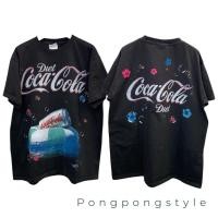 ราคา Coca-Cola Vintage Logo Graphic T-Shirt Unisex Cotton Short Sleeve Casual Streetwear (43078906256)