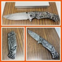 ราคา มีดพับ มีดด้ามหมาป่าใบมีดลาย (25229736033)