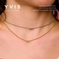 ราคา YVIS Tiny Tangle Necklace | 18K Gold Plated Hypoallergenic - Aesthetic Womens Necklace - Rhodium Plated (45802964314)