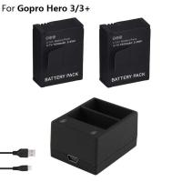 ราคา Gopro 4 Hero 3 3.7V AHDBT-301 Hero3 USB Dual Charger Battery Case For GOPRO 3+ 302 Action Camera (27008927261)