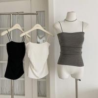ราคา WGWE เสื้อสายเดี่ยวเส้นสปาเก็ตตี้เกาะอกพร้อมแผ่นรองหน้าอกในตัว (23833042939)