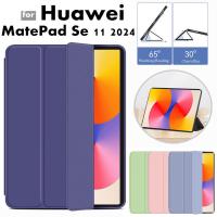 ราคา for Huawei MatePad Se 11 2024 Tablet Cover PU Leather Case With Slim Silicon Smart Magnetic Stand Flip Case for MatePadSe11 2024 (26554758895)