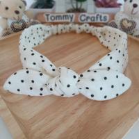 ราคา Tommy Crafts ผ้าคาดผมโบว์ผ้าฝ้ายอัดยับ ลายจุดดำพื้นครีมอ่อน ไซส์เด็ก/ไซส์ผู้ใหญ่ Polkadots double gauze Cotton Hairband (40612432982)